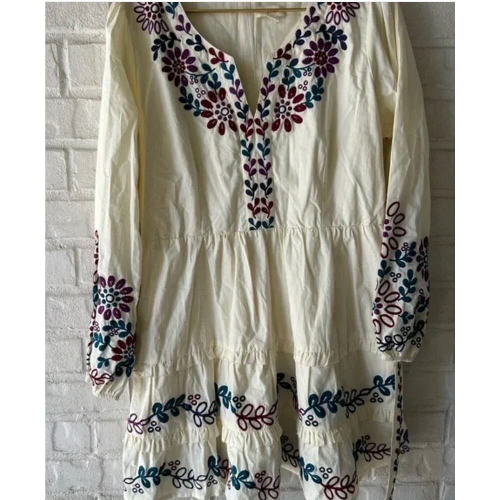 New Anthropologie Women's XL Roller Rabbit Naema Embroidered boho Mini Dress - Picture 4 of 10